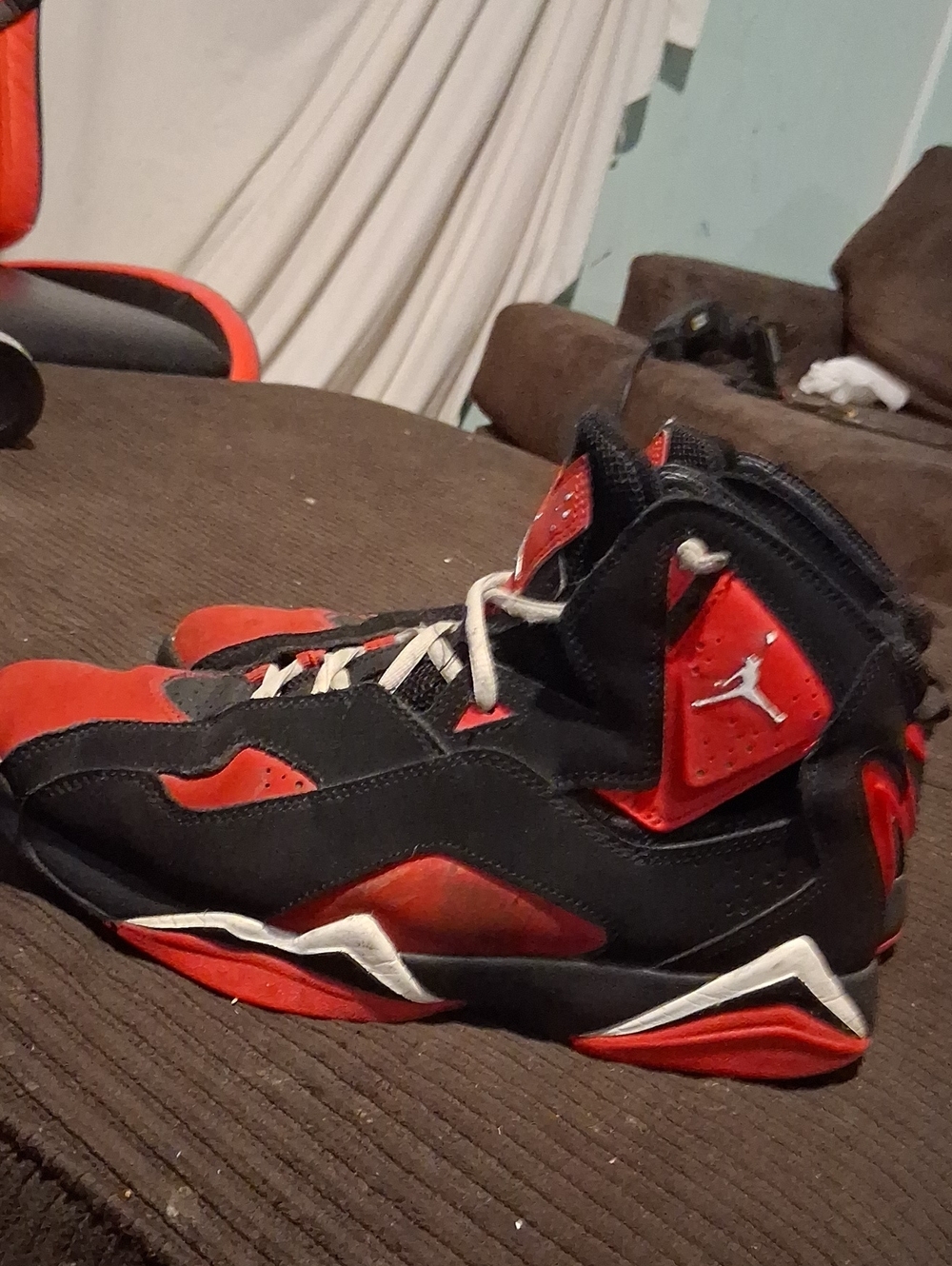 Jordan Men’s High-Top Basketball Sneakers - Black & Red